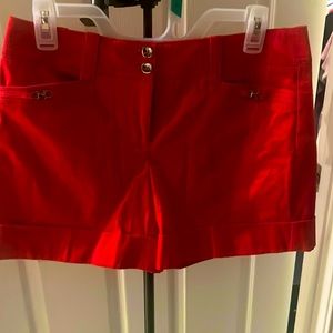 Red dress shorts